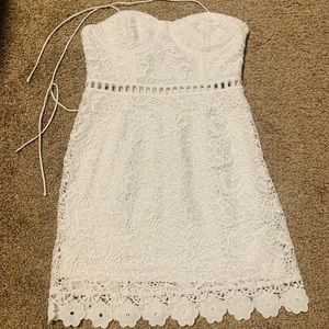 White lace mini dress
